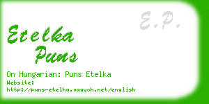 etelka puns business card